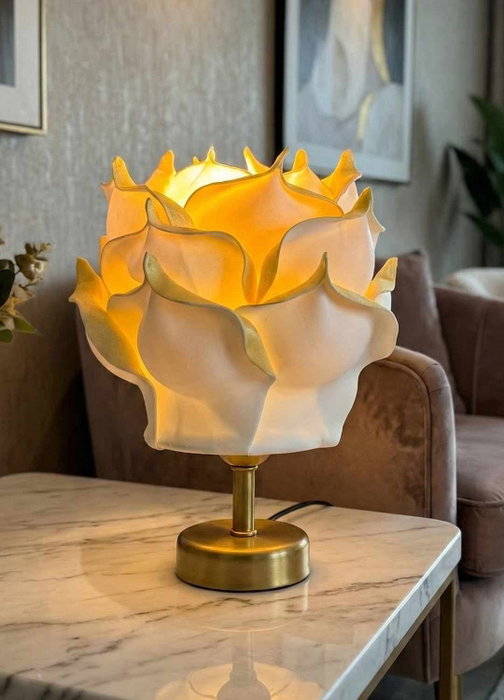 Opviq Lámpara de mesa Eva Dorado y Dorado Antiguo